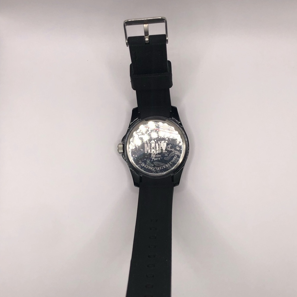 America’s Navy Men's Watch Black Band Navy Blue Face New Battery Clean - Picture 9 of 9